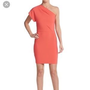Maje One Shoulder Coral Dress